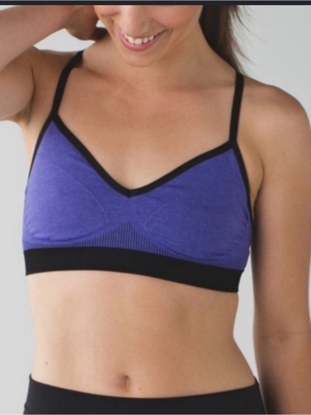 lululemon athletica Purple Seamless Sports Bralette with Black Trim
